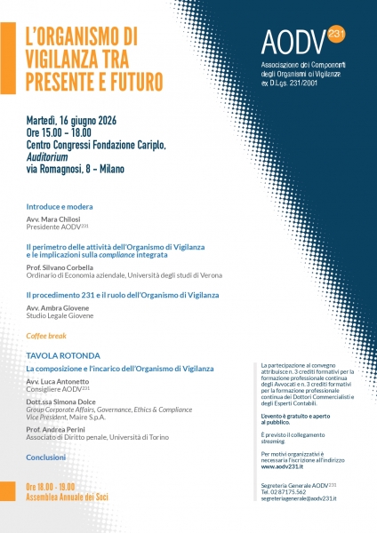 L'Organismo di Vigilanza tra presente e futuro